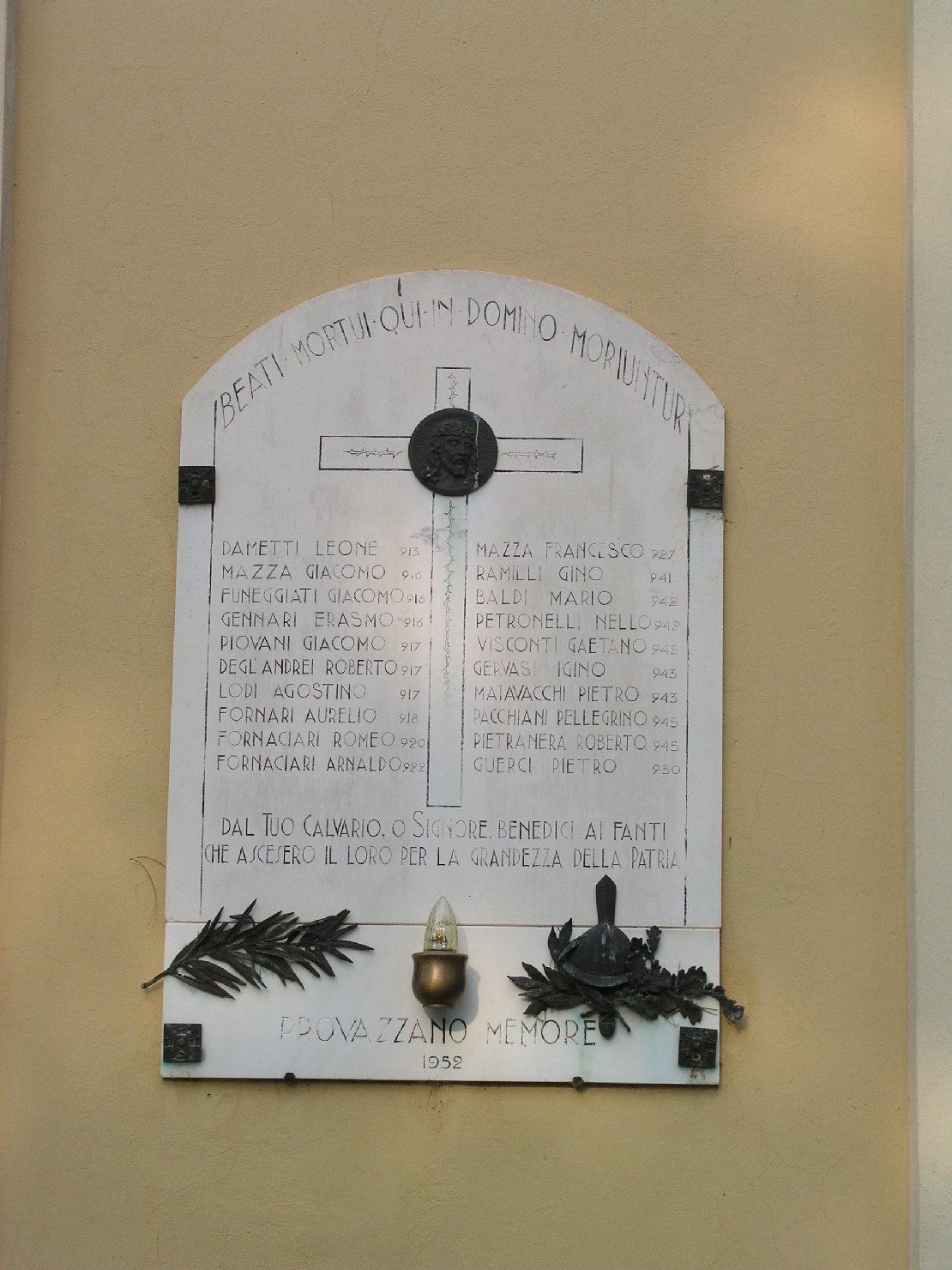 lapide commemorativa - ambito parmense (sec. XX)