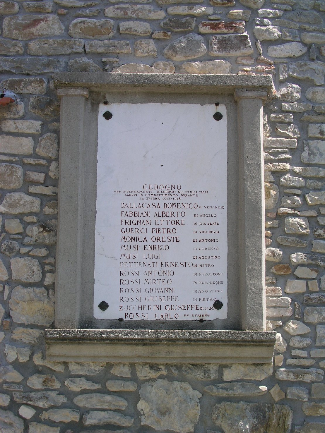 lapide commemorativa - ambito parmense (sec. XX)