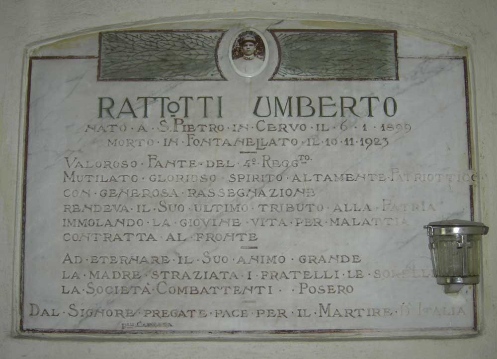 lapide tombale - ambito parmense (sec. XX)