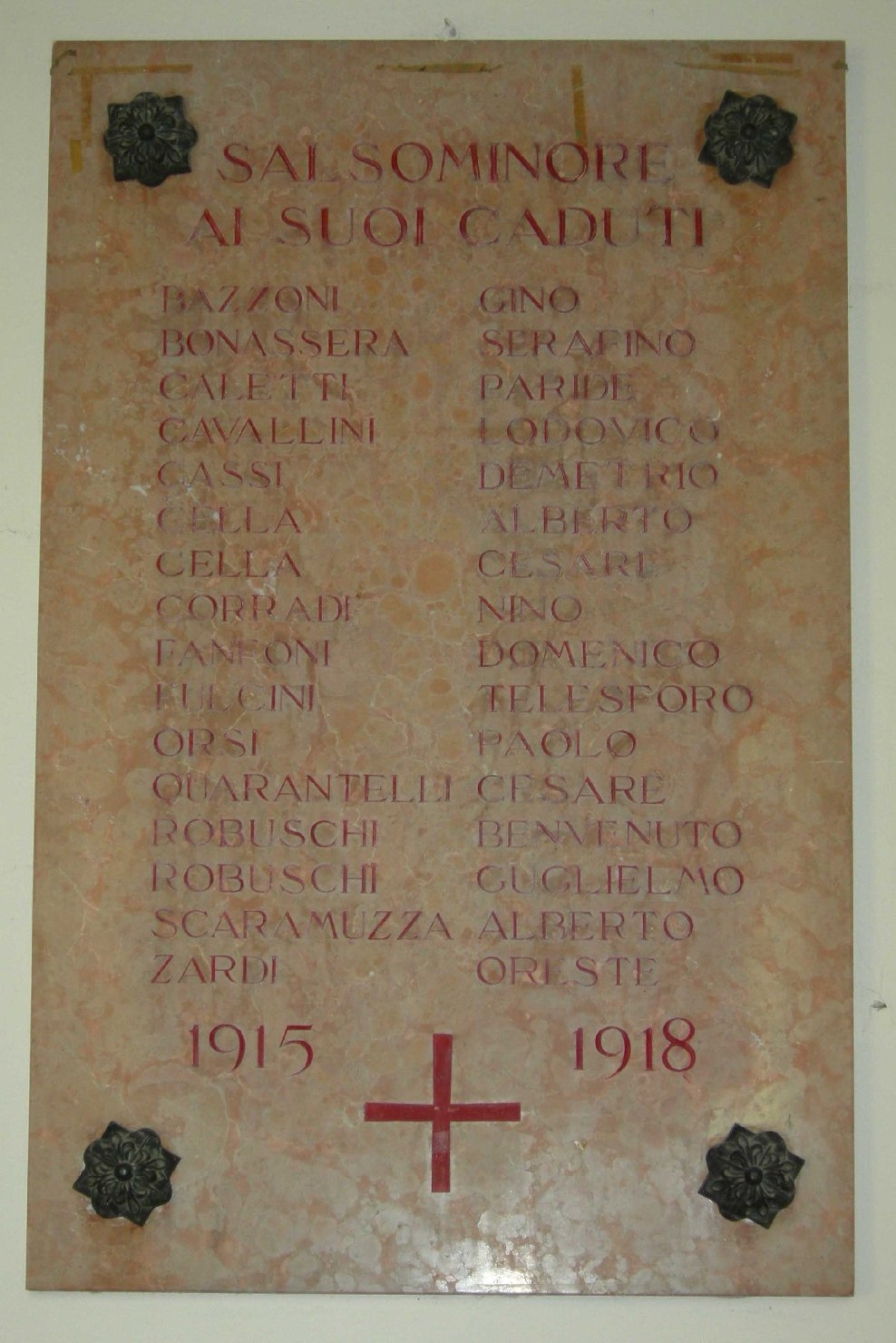 lapide commemorativa - ambito parmense (sec. XX)