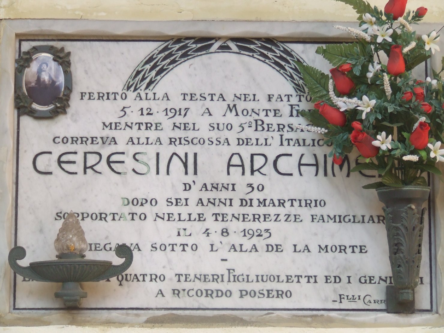 lapide commemorativa - ambito parmense (sec. XX)