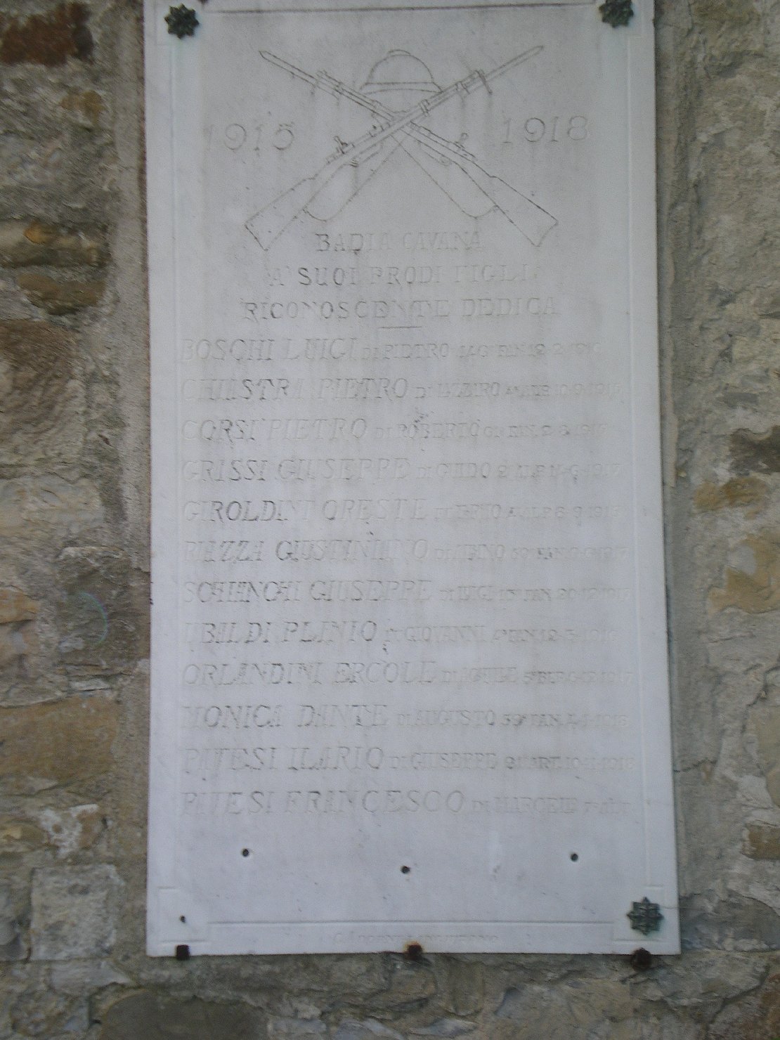 lapide commemorativa di Adorni G (sec. XX)