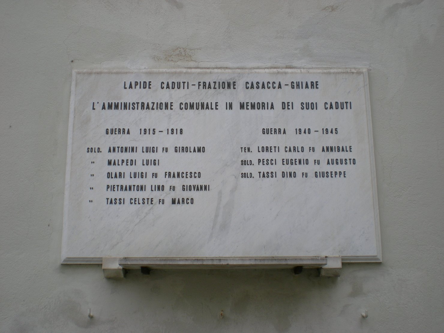 lapide commemorativa - ambito parmense (prima metà sec. XX)