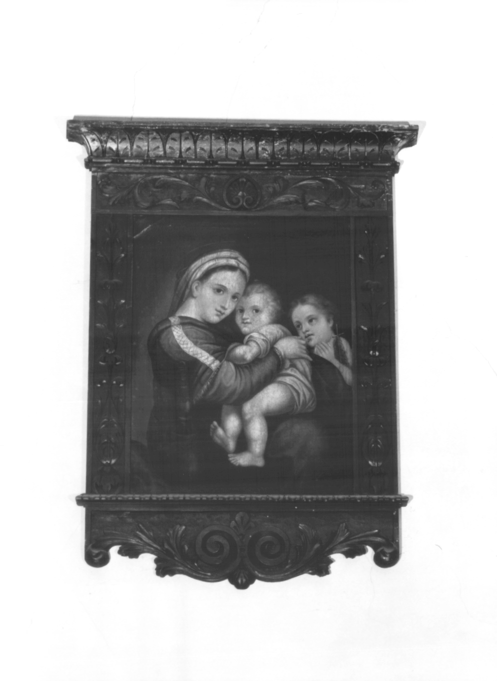 Madonna con Bambino e San Giovannino (dipinto) - ambito Italia nord-orientale (sec. XIX)