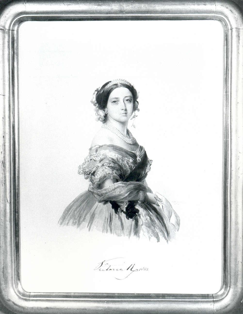 ritratto della Regina Vittoria d'Inghilterra (stampa, pendant) di Winterhalter Franz Xavier (attribuito) (sec. XIX)