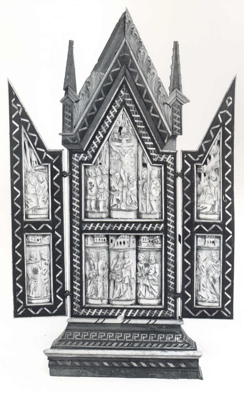 Storie della salvezza, scena biblica (trittico portatile) - ambito europeo (sec. XIX)