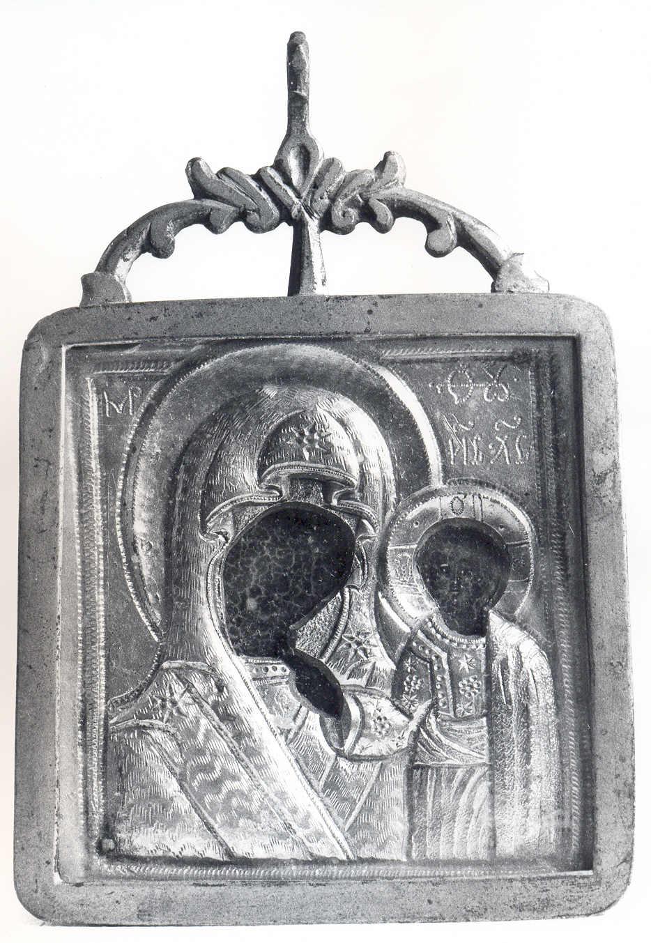 Madonna con Bambino (icona da collo) - ambito orientale (sec. XIX)