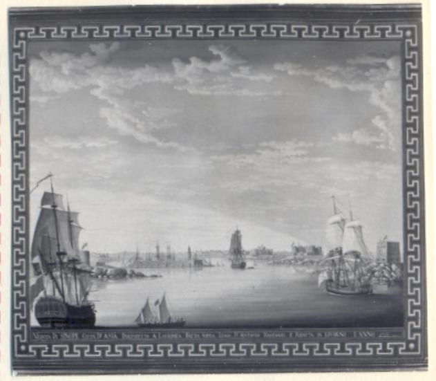 veduta del porto e della città di Sinope in Turchia (dipinto, serie) di Baseggio Antonio (sec. XVIII)