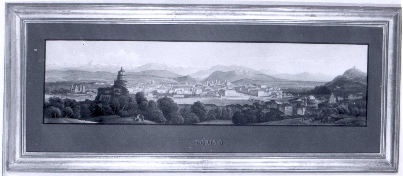 Veduta di Torino, paesaggio (litografia) di Gariboldi Gaetano (attribuito) (metà sec. XIX)