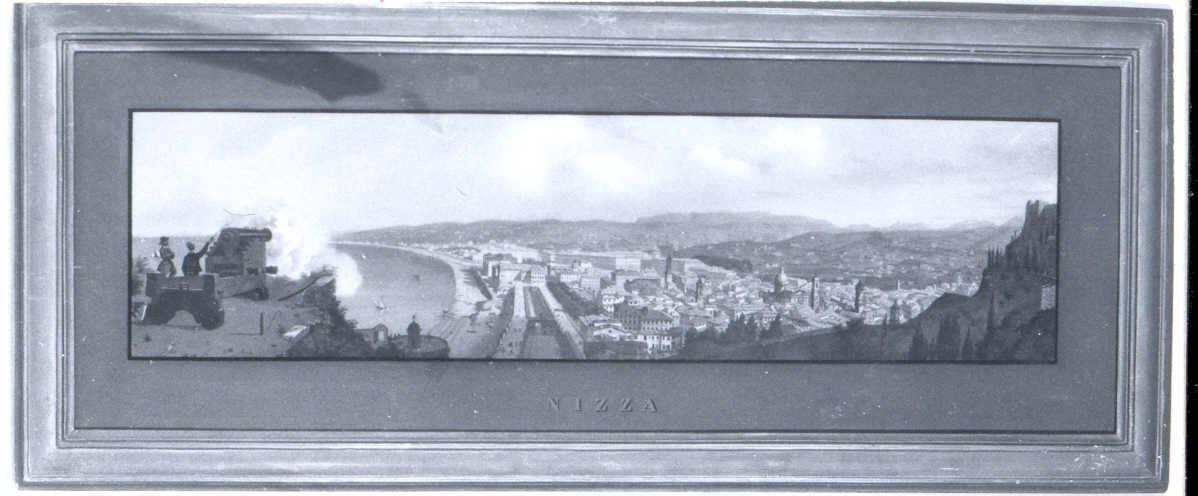 Veduta di Nizza, veduta di città (litografia) di Gariboldi Gaetano (attribuito) (metà sec. XIX)
