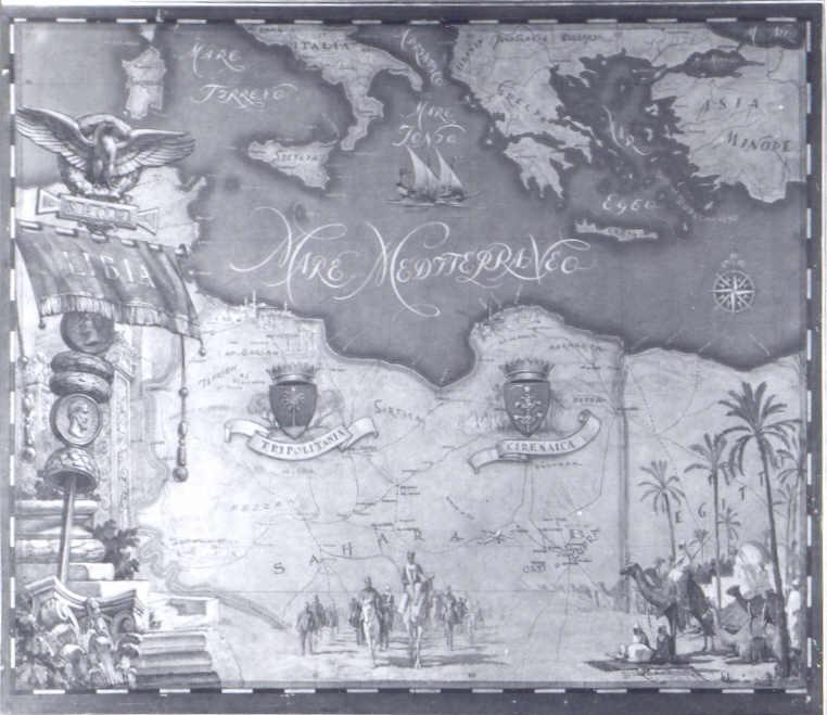 carta geografica della Libia (sovrapporta, pendant) di Noni, Umberto (sec. XX)