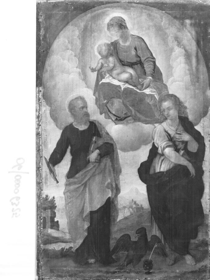 Madonna in gloria tra San Luca e San Giovanni (dipinto) - ambito veneto (metà sec. XVII)