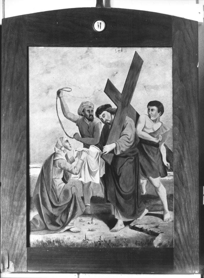 Stazione VI: Gesù asciugato da santa Veronica (dipinto) - ambito Italia settentrionale (secondo quarto sec. XX)