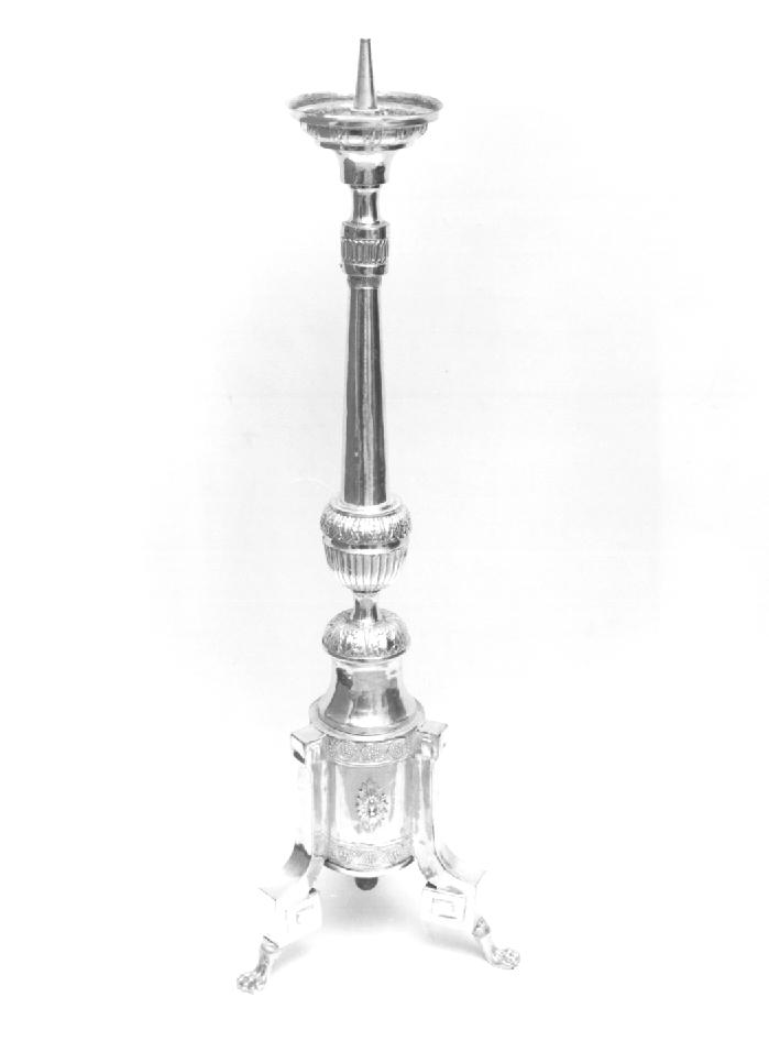 candeliere d'altare - ambito Italia settentrionale (fine/inizio secc. XIX/ XX)