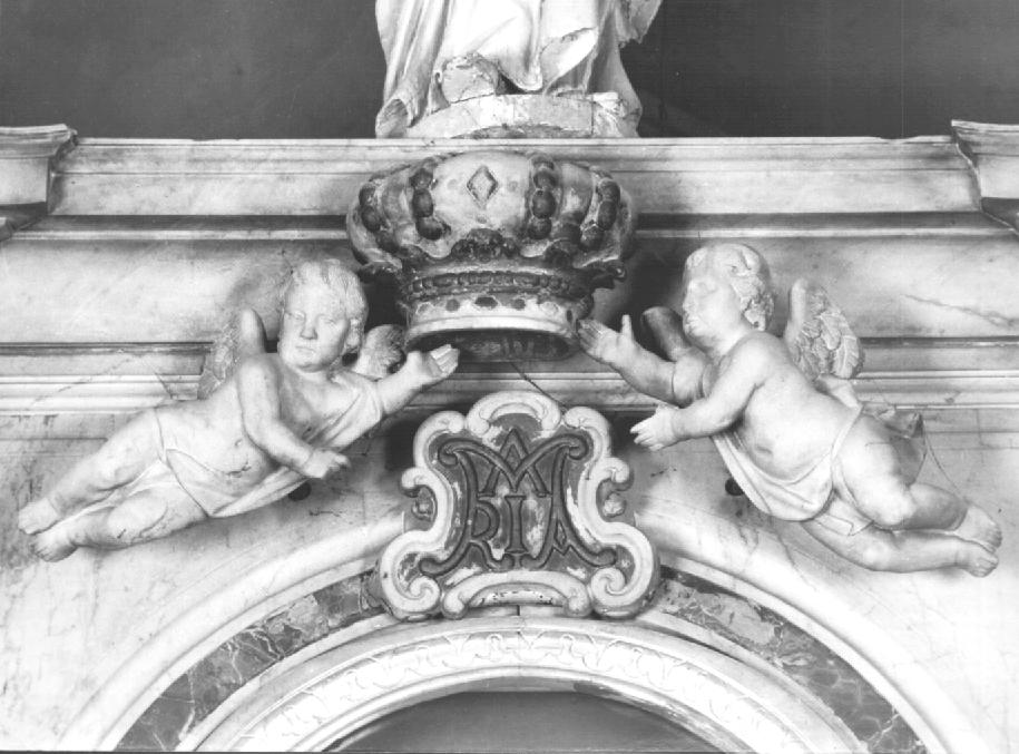 Angeli reggi corona (mostra d'altare) - ambito veneto (sec. XVIII)