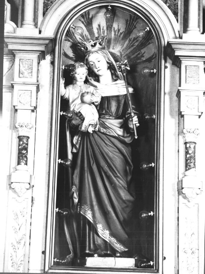 Madonna con Bambino Pantocratore (statua) di Moroder Ludovico (prima metà sec. XX)
