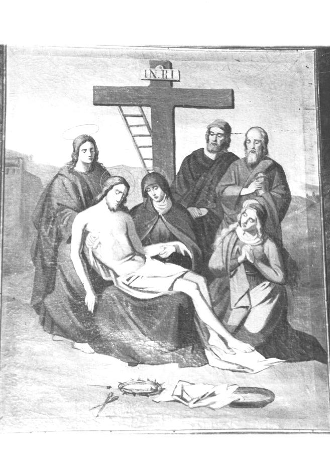 Stazione XIII: Gesù deposto dalla croce (dipinto) - ambito veneto (prima metà sec. XX)