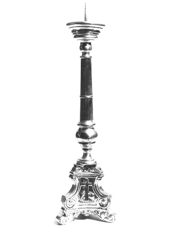 candeliere d'altare - ambito italiano (seconda metà sec. XIX)