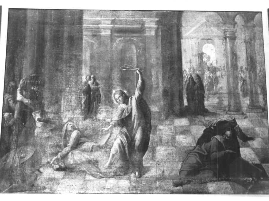 Cacciata dei mercanti dal tempo (dipinto) - ambito Italia nord-orientale (sec. XVIII)