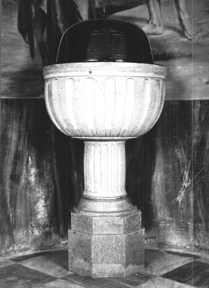 fonte battesimale - a fusto - ambito Italia nord-orientale (secc. XIX/ XX)
