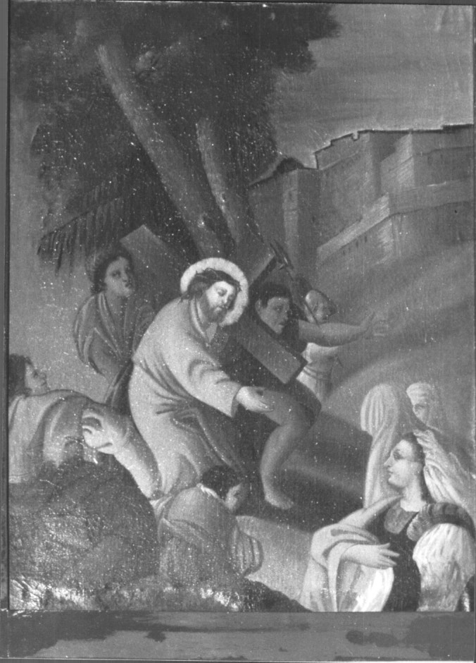 Stazione VIII: Gesù consola le donne di Gerusalemme (dipinto) - ambito Italia nord-orientale (sec. XIX)