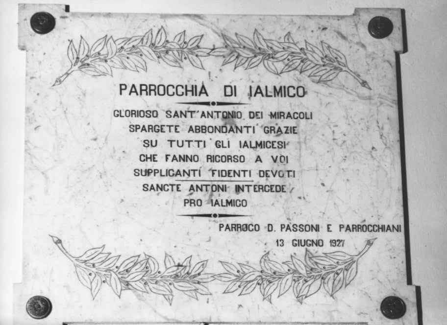 lapide - ambito Italia nord-orientale (sec. XX)