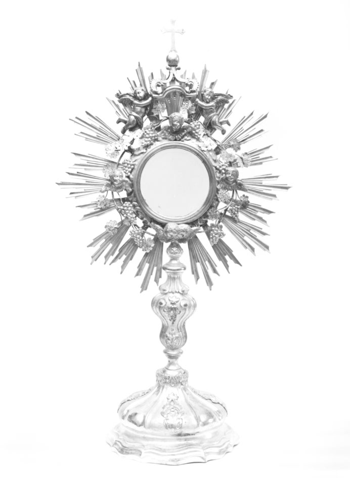 ostensorio - a raggiera - ambito Italia nord-orientale (sec. XIX)