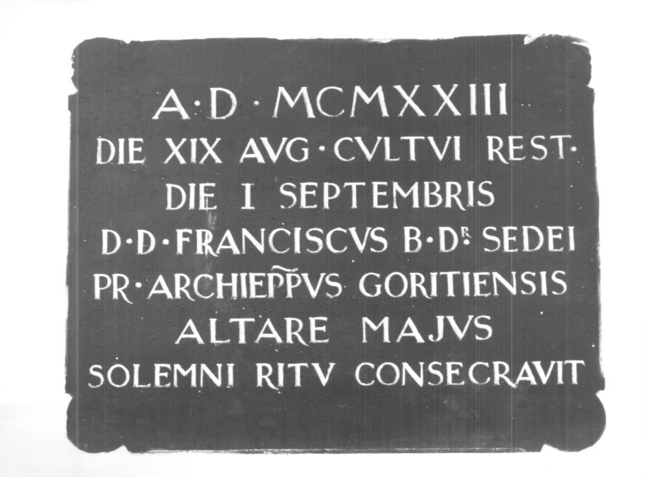 lapide - ambito Italia nord-orientale (sec. XX)