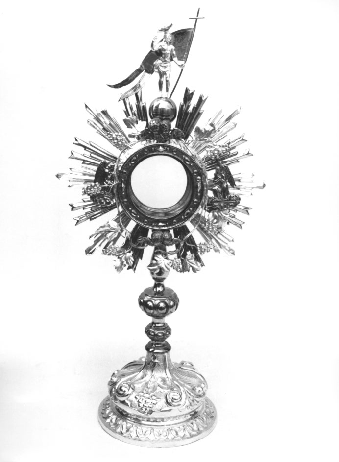 ostensorio - a raggiera - ambito Italia nord-orientale (inizio sec. XX)