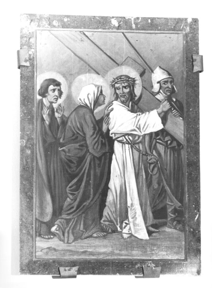Stazione IV: Gesù incontra la Madonna (dipinto) - ambito Italia nord-orientale (sec. XX)
