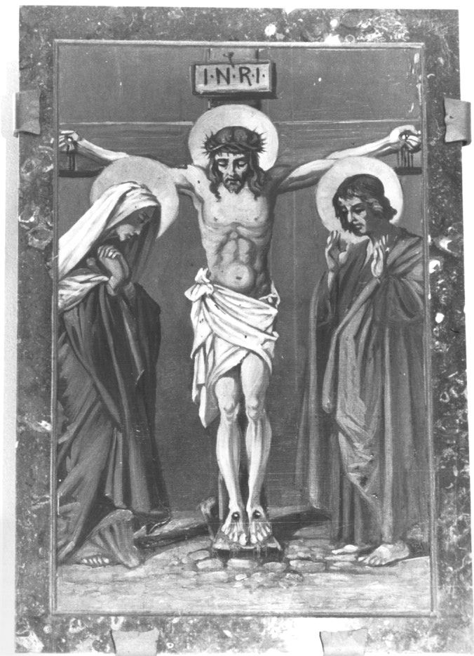 Stazione XII: Gesù innalzato e morto in croce (dipinto) - ambito Italia nord-orientale (sec. XX)