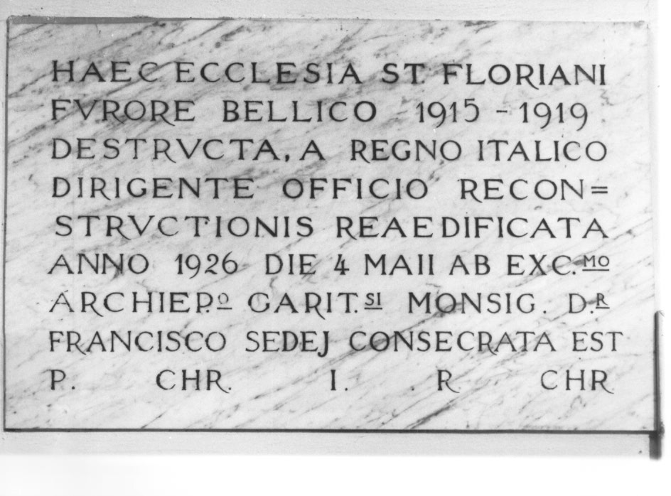 lapide - ambito Italia nord-orientale (sec. XX)