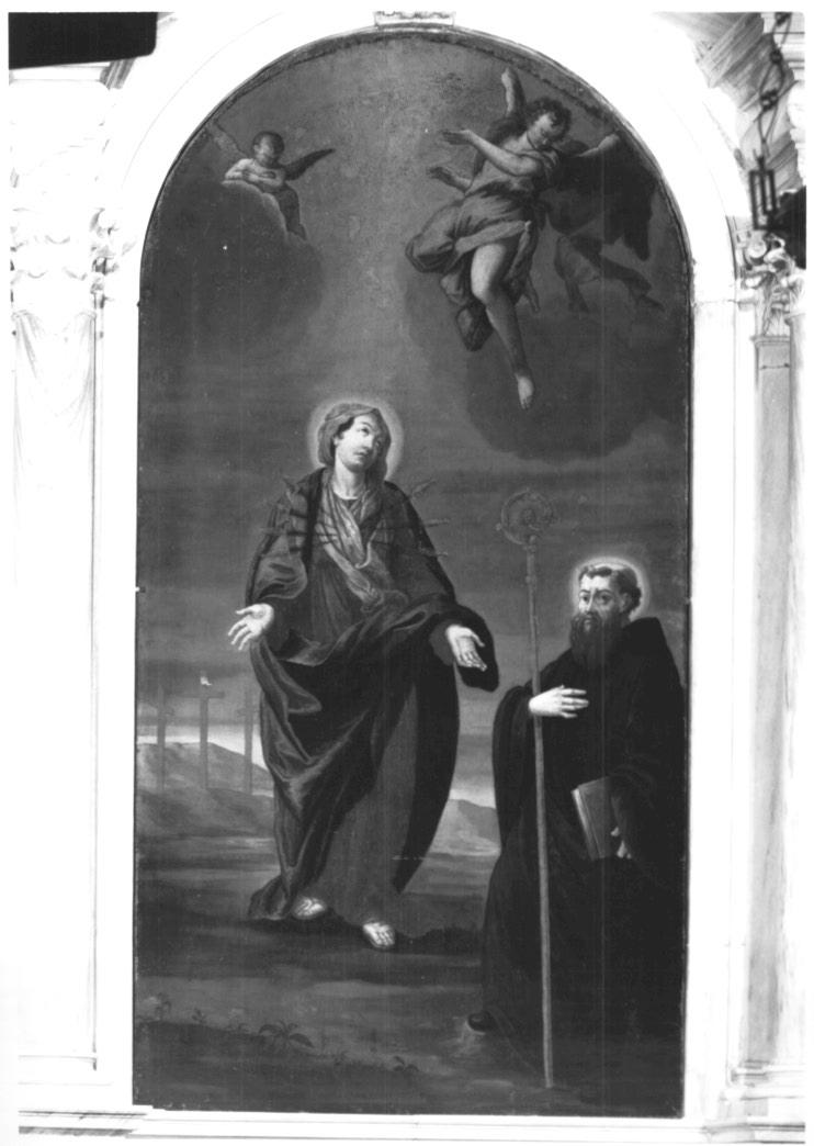 Madonna Addolorata, santo e angelo (dipinto) - ambito Italia nord-orientale (sec. XVIII)