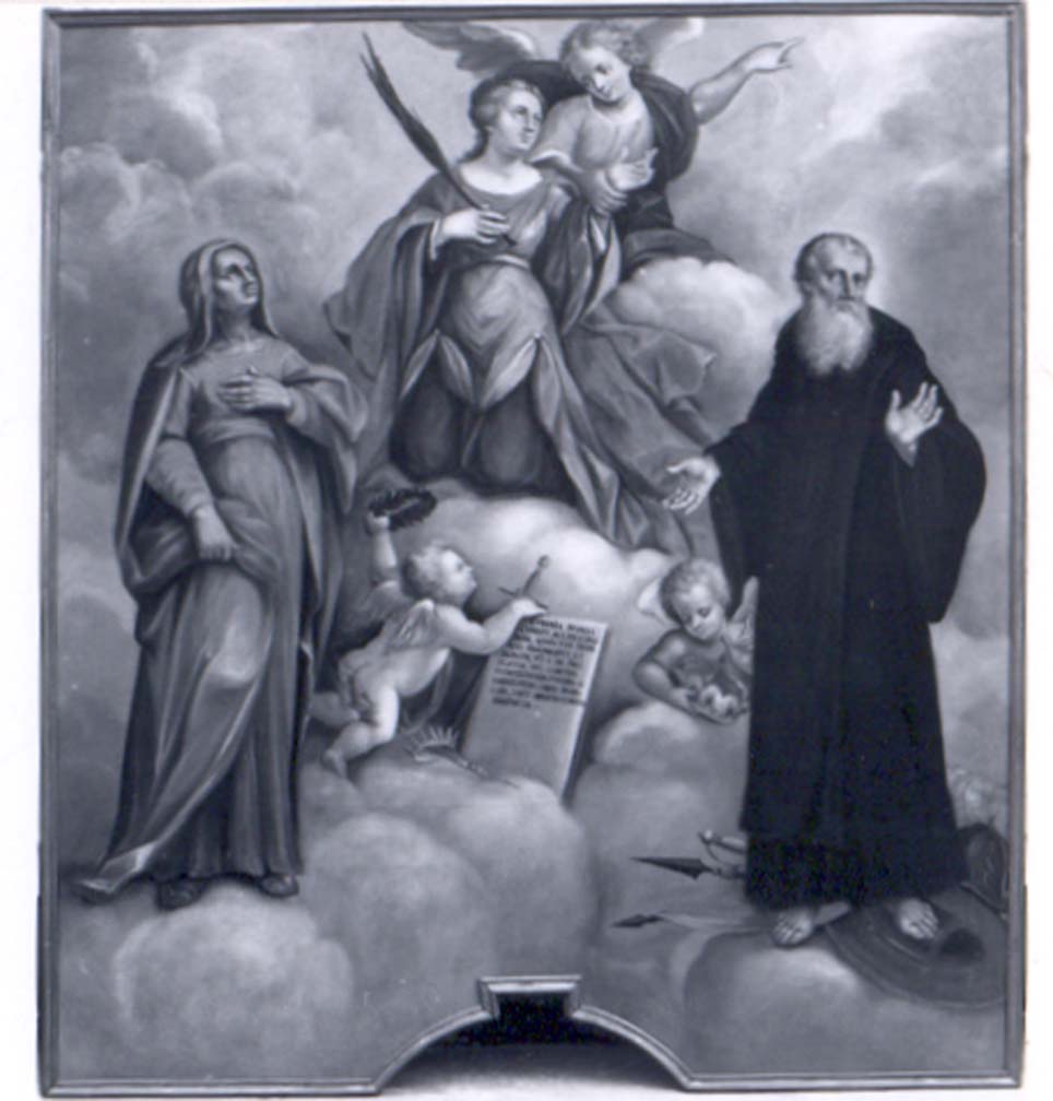 Gloria di S. Eurosia con S. Anna e S. Benedetto, Gloria (dipinto) - ambito italiano (sec. XIX)