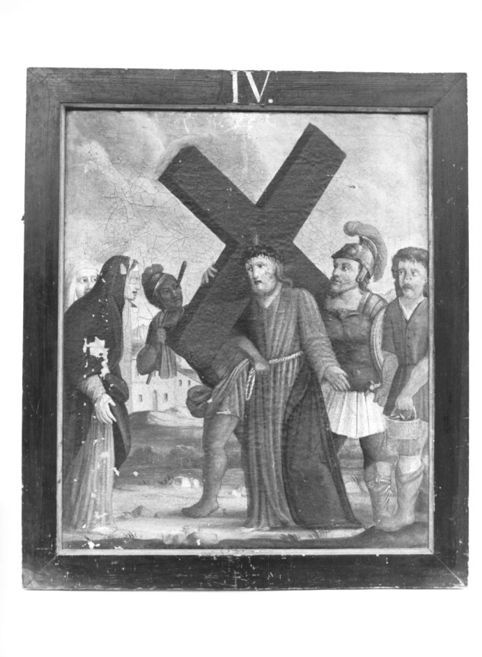 Stazione IV: Gesù incontra la Madonna (dipinto) - ambito Italia nord-orientale (fine/inizio secc. XIX/ XX)