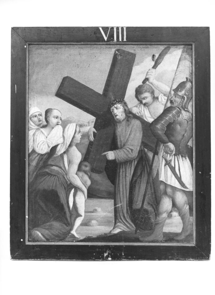 Stazione VIII: Gesù consola le donne di Gerusalemme (dipinto) - ambito Italia nord-orientale (fine/inizio secc. XIX/ XX)