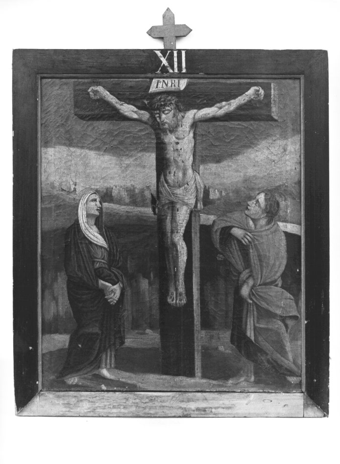 Stazione XII: Gesù innalzato e morto in croce (dipinto) - ambito Italia nord-orientale (fine/inizio secc. XIX/ XX)