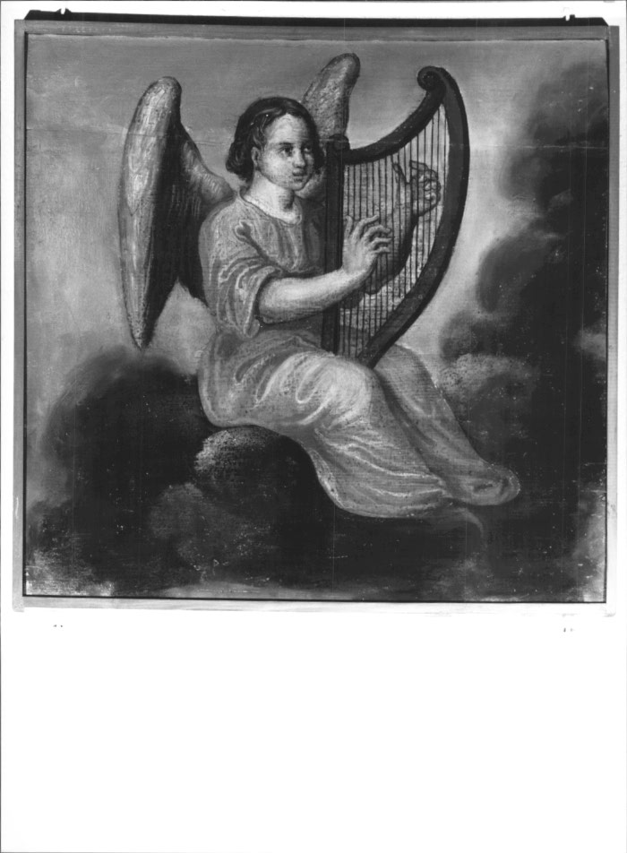 Angelo musicante con cetra (dipinto) - ambito Italia nord-orientale (sec. XVIII)