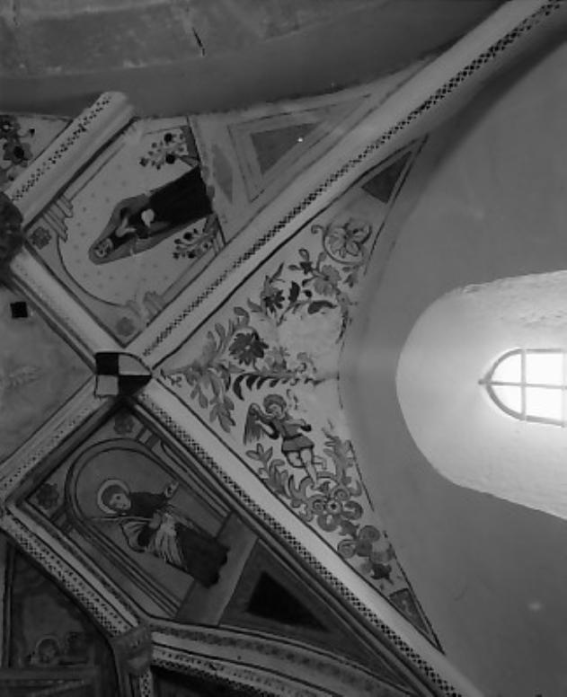 Motivi decorativi vegetali con angelo (dipinto) - ambito Italia nord-orientale (sec. XVIII)