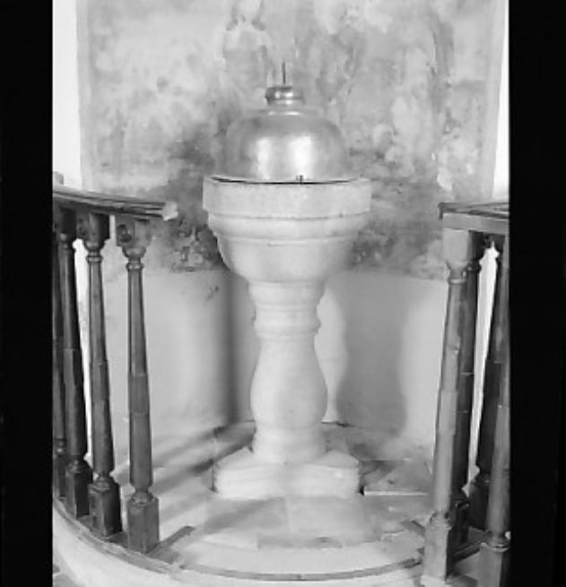 fonte battesimale - a fusto - ambito Italia nord-orientale (sec. XVIII)