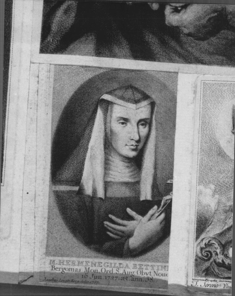 Ritratto di Madre Ermenegilda Bettini (stampa) di Pitteri Marco Alvise, Locati Giacomo (sec. XVIII)