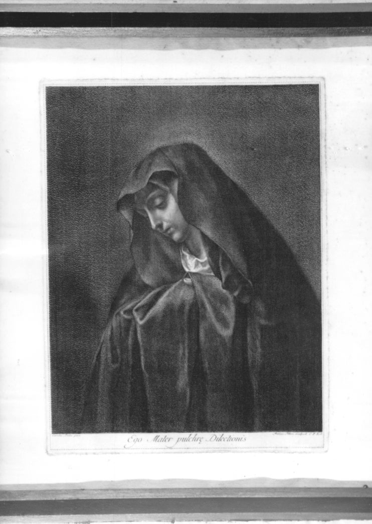 Madonna Addolorata (stampa) di Pitteri Marco Alvise, Dolci Carlo (sec. XVIII)