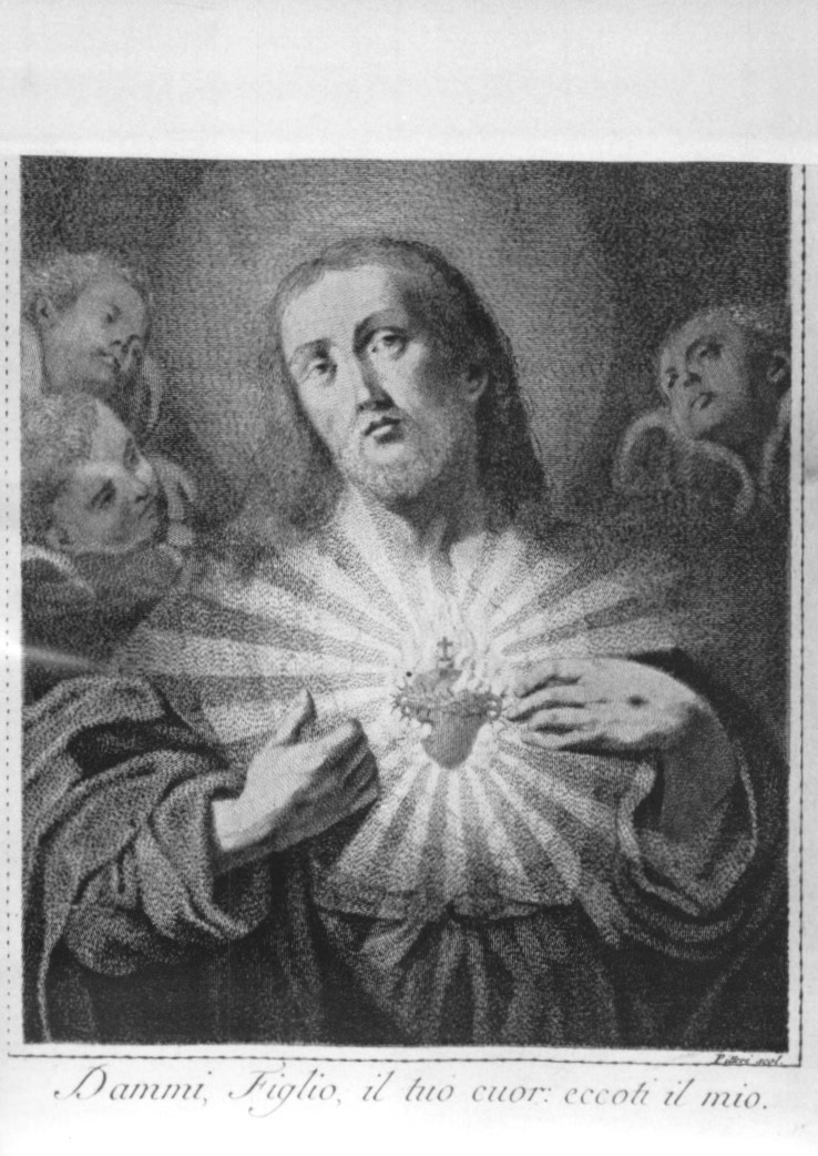Sacro Cuore di Gesù (stampa) di Pitteri Marco Alvise (sec. XVIII)