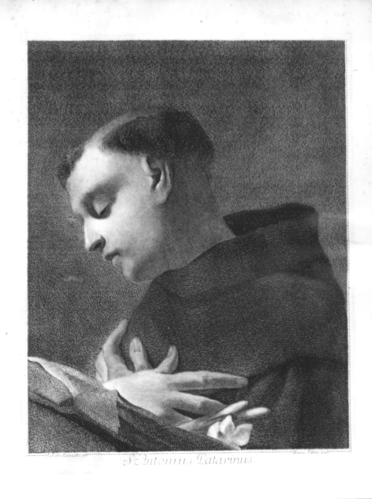 Sant' Antonio da Padova (stampa) di Pitteri Marco Alvise, Piazzetta Giovanni Battista (sec. XVIII)