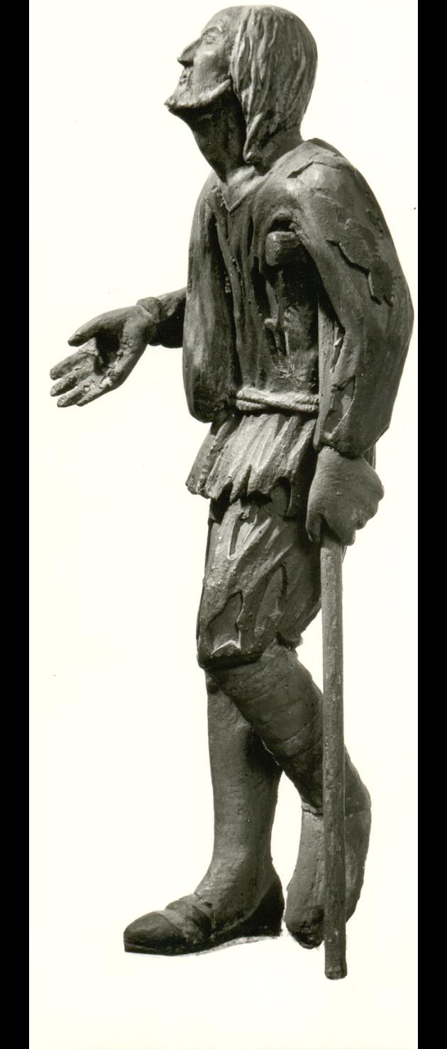 mendicante con bastone (statuetta di pellegrinaggio) - ambito friulano (fine sec. XVIII)