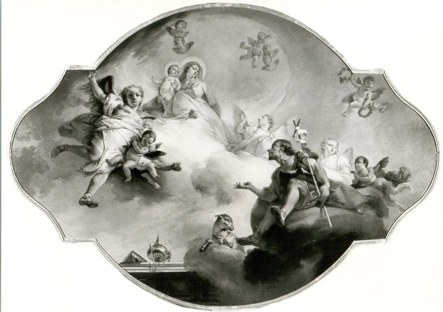 Madonna con Bambino in gloria (telero) di Zugno Francesco (metà sec. XVIII)