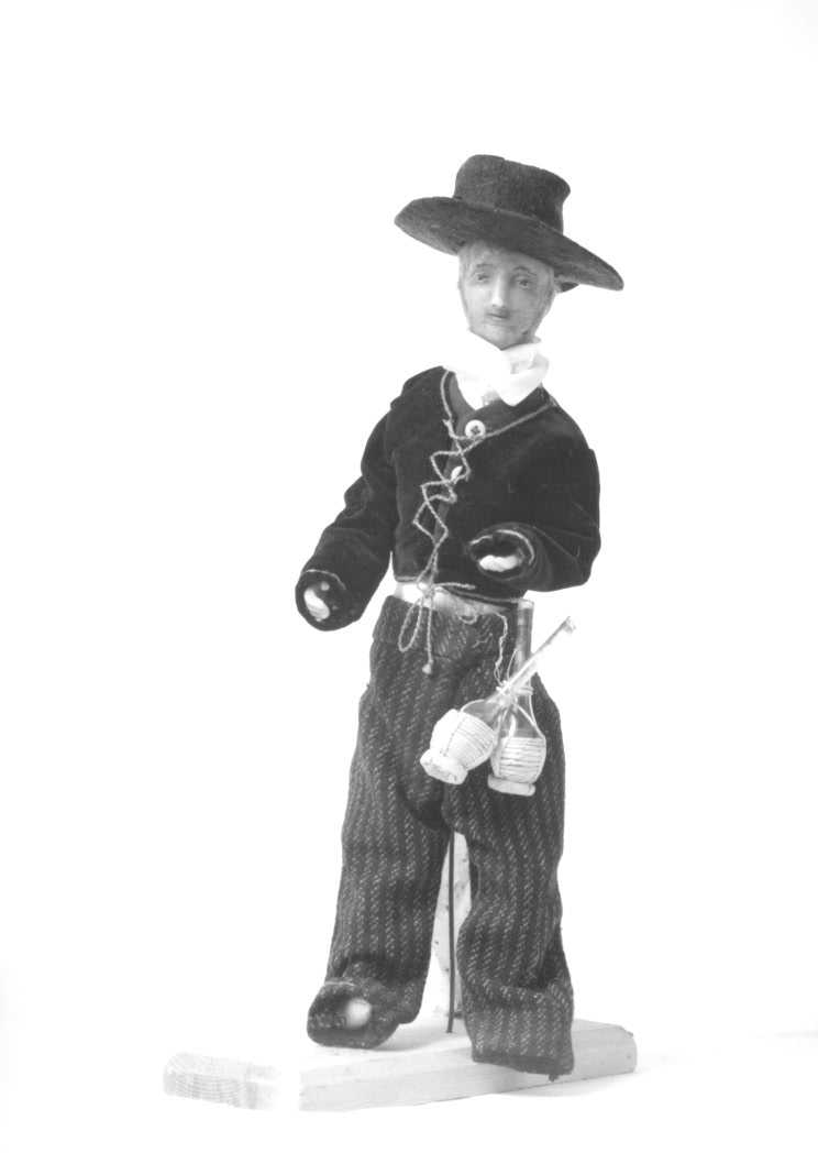 Figura maschile con fiaschi (statuetta di presepio) - ambito friulano (sec. XVIII)