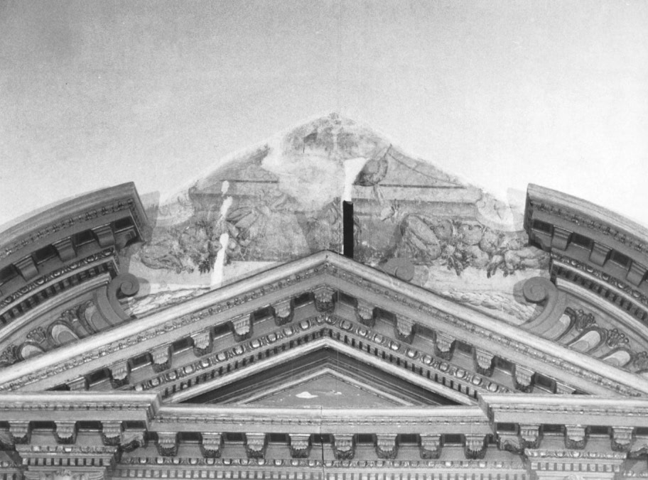 Motivo decorativo a festoni vegetali (dipinto) - ambito friulano (sec. XVI)