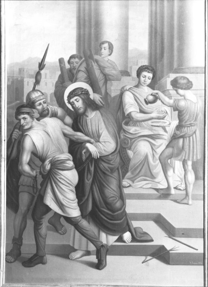 Stazione I: Gesù condannato a morte (dipinto) - ambito sloveno (sec. XIX)
