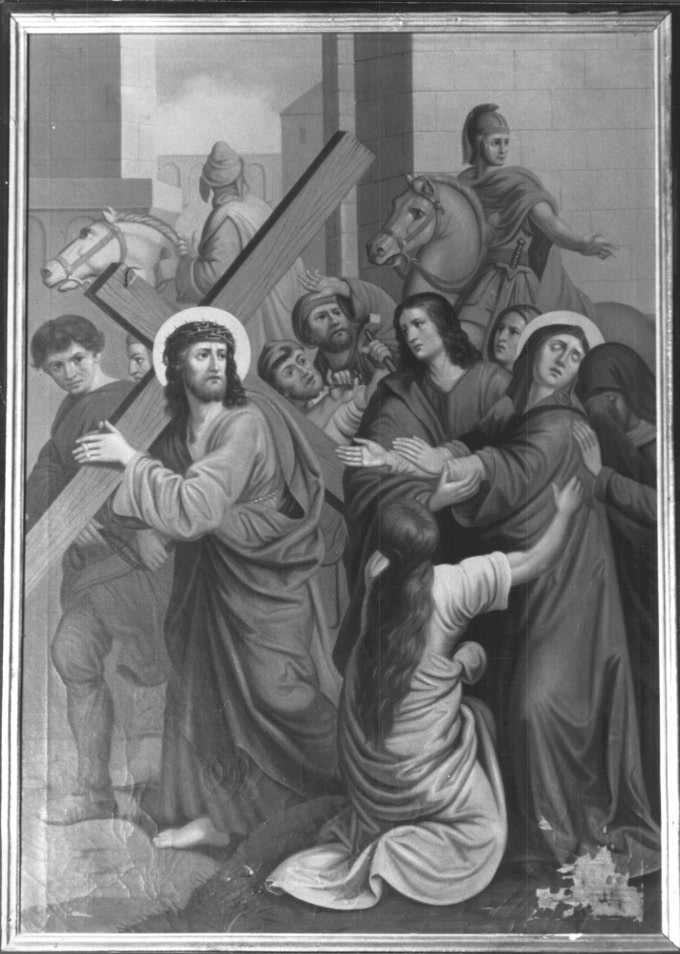 Stazione IV: Gesù incontra la Madonna (dipinto) - ambito sloveno (sec. XIX)